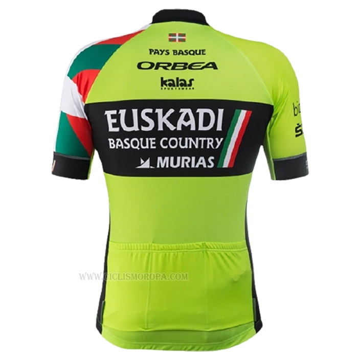 2018 Ropa Ciclismo Euskadi Murias Verde Negro Mangas Corta y Culotte Corto